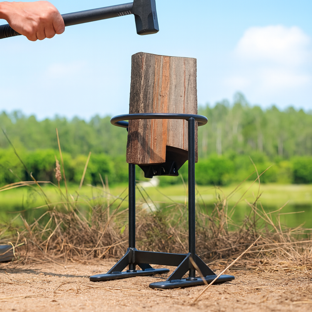 Fendeuse à bûches manuelle en acier au manganèse – Fendeur de bois robuste et sécuritaire pour chauffage
