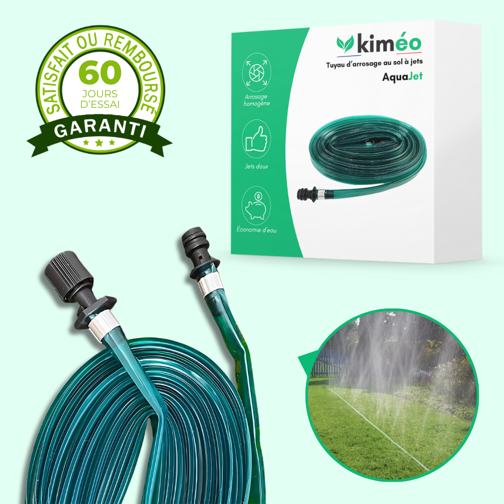 AquaJet – Tuyau d’arrosage au sol à jets d’eau pour jardin
