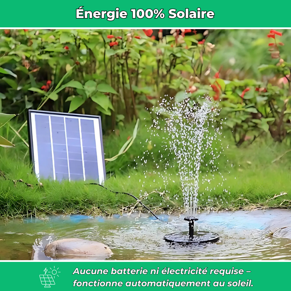 SolarFlow Fontaine Solaire Dynamique – Décoration de Jardin avec Pompe Solaire Écologique