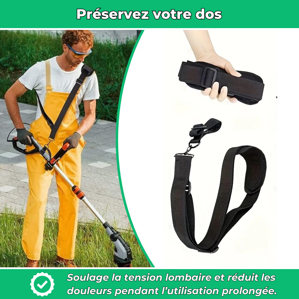 Sangle Réglable pour Débroussailleuse – Confort et Support lors du Jardinage