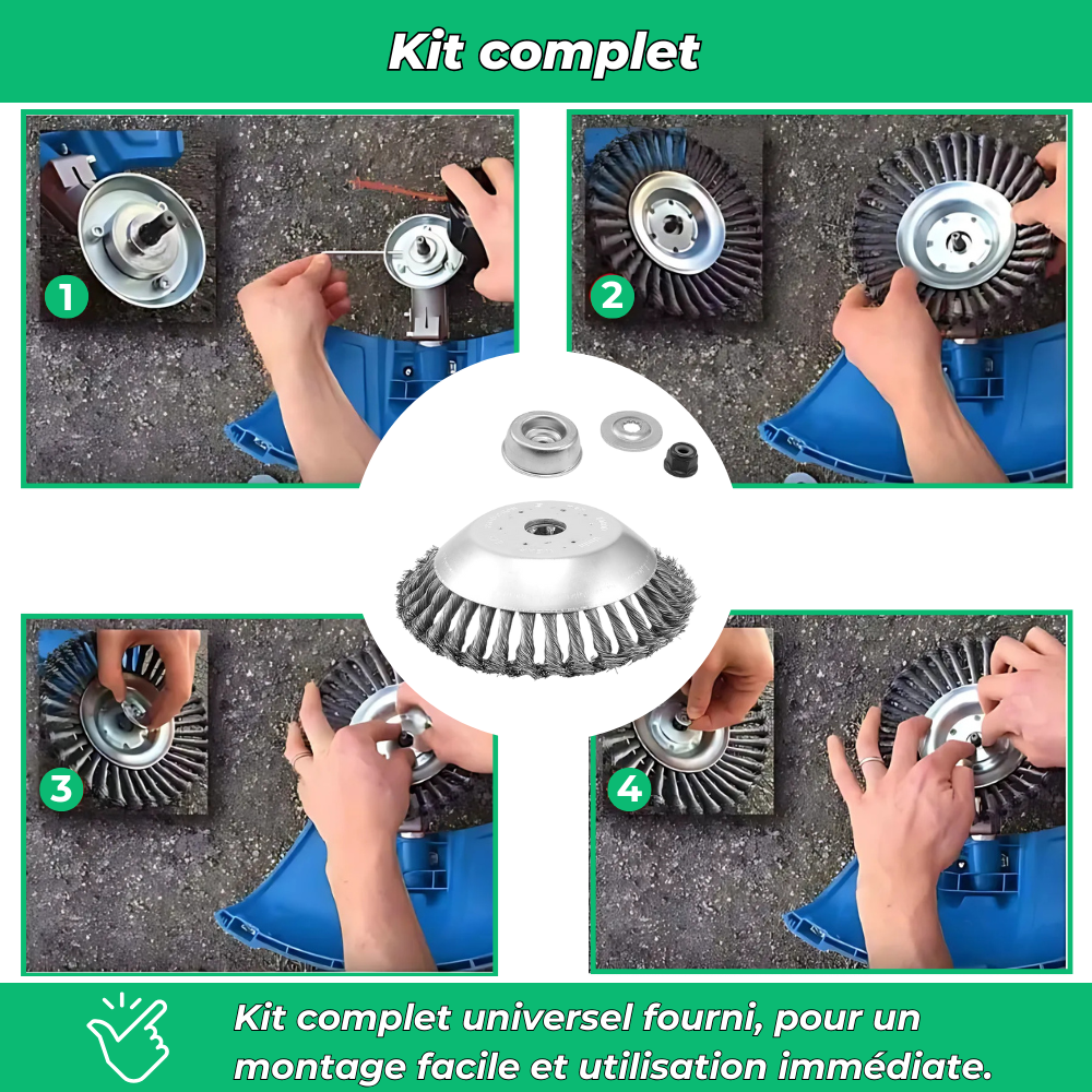 D40 PRO | Brosse Débroussailleuse en Acier | Idéale pour une Finition Impeccable et Entretien Précis